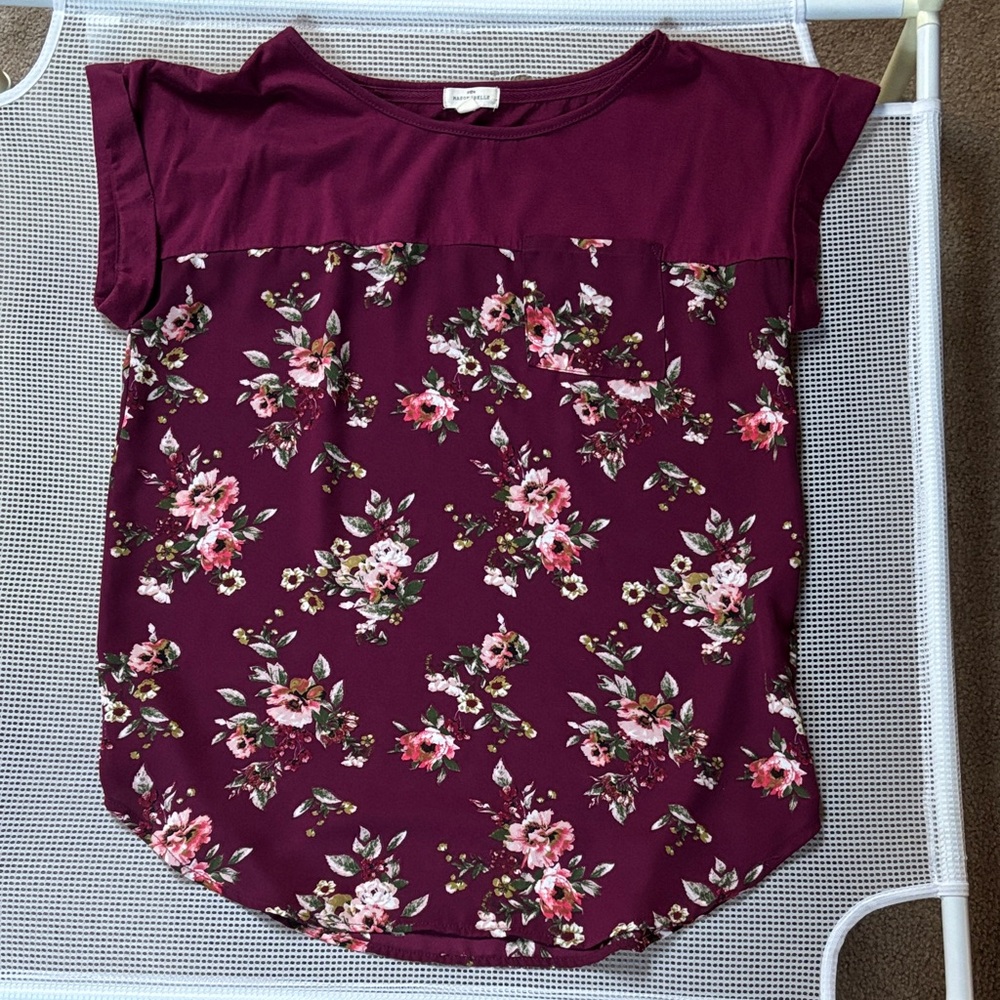 Floral Burgundy Women's Blouse